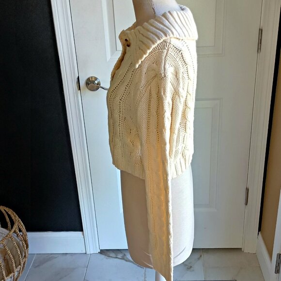 NWOT! MABLE CHUNKY CROPPED CARDIGAN SWEATER - Picture 3 of 5